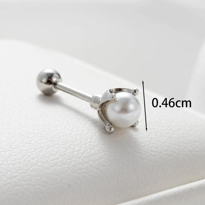 1 Piece Simple Series Titanium Steel Silver Color Women's Stud Earrings 